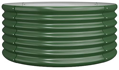 vidaXL Pflanzkübel Pulverbeschichteter Stahl 80x80x36 cm Grün
