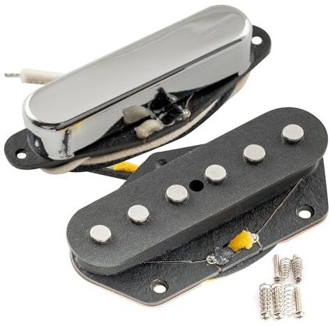 Musiclily Pro TL-50S Alnico 5 Pick up Single Coil Manico Ponte Set per Chitarra Elettrica tipo Tele, Cromato