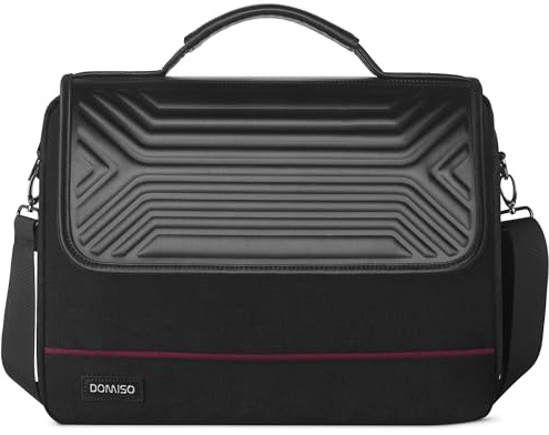 DOMISO 17,3 Pulgadas Impermeable Funda Protectora Bolsa Bandolera Maletin Compatible con Portátil/Tablet/Notebook/Ultrabook/Chromebook/HP Pavilion 17 Envy 17 / Dell Inspiron 17, Negro 2