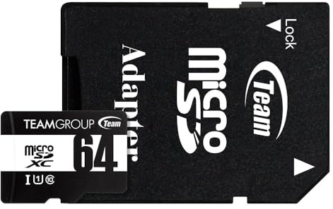 Team Team Micro SDXC [64GB] TUSDX64GCL10U03 Smartphone Tablet Läs: 100 MB/s Skriva: 20 MB/s med SD-adapter (n Post Mailing) Micro SDxc-kort