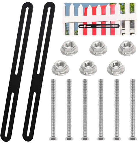 2 Piezas Juego de Fijación para Buzón de Valla, 280 x 24mm Fijación Plana para Buzón de Vallas, Fijación de Valla Buzón de Fijación para Fijar Buzones a Puertas o Vallas