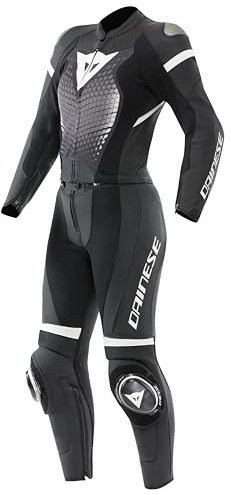DAINESE Fulminea Tuta in pelle da moto 2 pezzi da donna, nero/bianco, Short 41