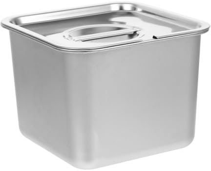 Mikikit Caja De Helado De Acero Inoxidable Para Almacenar Alimentos Recipientes Para Helado Casero El Refrigerador Para Conservar Delicias