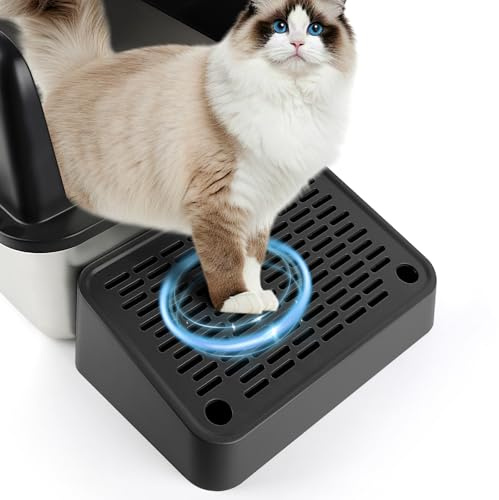 Bartuke Rampe pour bac à litière pour Chat, escalier surélevé pour Chat, pédale de Filtre à litière pour Chaton et Vieux Chats, bac à litière Automatique autonettoyant (Noir)