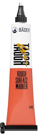 Bäder Lackfabrik TAGGR® Rough Surface Marker gul – tub markör 50 ml, industrimarkörer, färgmärkpenna permanent, signeringspasta, markeringspenna för grova ytor