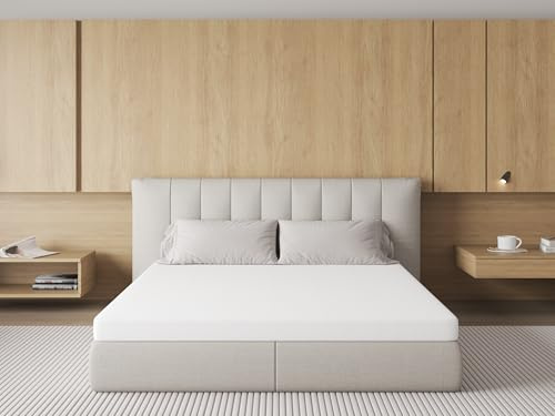 Surmatelas 140x190CM en Mousse de Confort, Épaisseur 7CM,Respirant,Tissu Doux