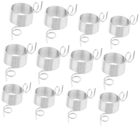 ABOOFAN Anelli per Maglieria in Acciaio Inox 12 Pezzi Utensile Avvolgitore Regolabile per Dito Guida Filo per Lavoro a Maglia e Uncinetto Protezione Dita per Artigianato e Cucito
