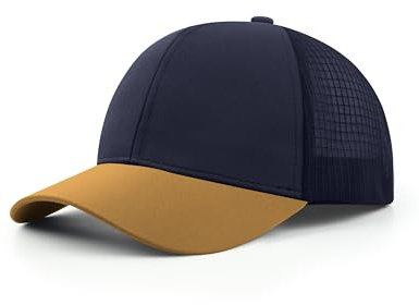Zylioo Cappello da camionista XXL a metà corona, cappello da baseball in rete snapback per uomo e donna, cappello leggero regolabile con protezione solare, Navy-Marrone, XL/XXL