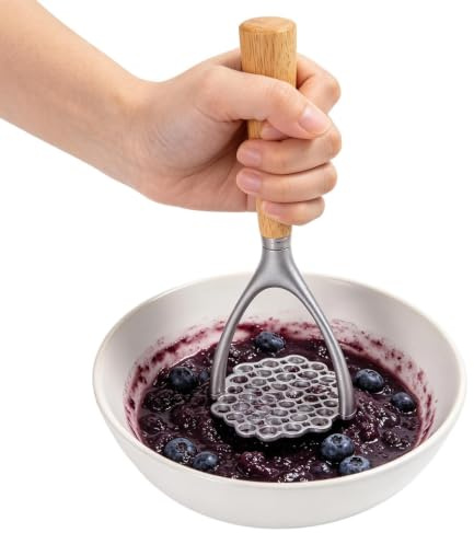 Potatismosare sredskap med Trä Handtag och Dubbel Båge