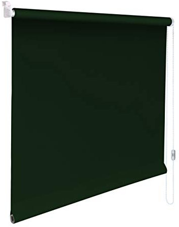 Sonnenschutz-HH® - Mini Sichtschutzrollo Minirollo Sonnenschutz Rollo KLEMMFIX Seitenzugrollo Kettenzugrollo inkl. Klemmträger ohne Bohren - Außenmaß Breite 100 x 230 cm Höhe - dunkelgrün