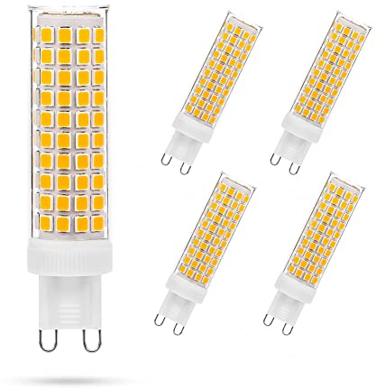 Yosenmi G9 LED Bulb 10W, 100W G9 Halogen Bulb Equivalent, 1200LM, AC 100V-265V, Daylight White 6000K, Non-Dimmable G9 Bulbs for Home Lighting,5-Pack