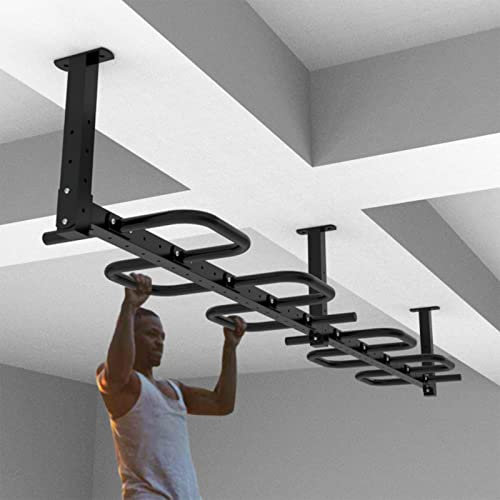 AHDFY Heavy Duty Klimmzugstange mit Mehreren Griffen, Multifunktion Fitness Klimzugststange Wand Pull Up Bar, Max-Belastung 500kg, 4 SchwerlastdüBel,3 siamesed