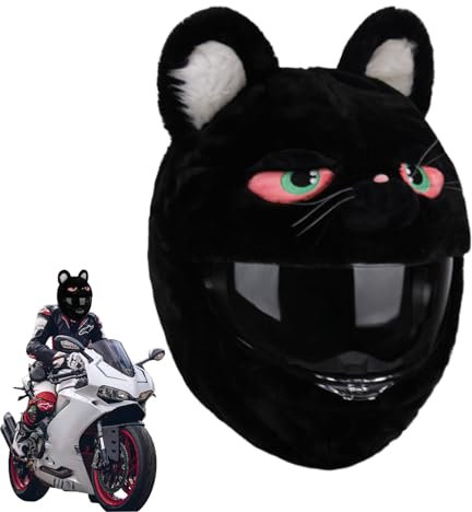 Imtrub Stoff- für Motorradhelm, Lustiger Helm-Überzug, Pelzige Motorradhelm-Abdeckung, Lustiges Design und Geschenke, Zubehör für Motorradhelme (Nur Überzug)