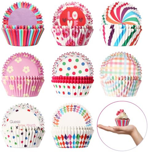 WECUTE Ppirottini per Muffin, 400 Pezzi Pirottini di Carta Pirottini per Muffin e Cupcake, Colorati Rivestimenti per Muffin, Panifici, Catering, Matrimoni e Compleanni