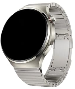 Bredd 22 mm länkarmband Passar for Huawei Watch 4/4Pro GT3Pro 4 46 mm/Ultimate/Amazfit GTR 47mm lyxigt metallband i rostfritt stål(Titanium color,For galaxy watch 46mm)