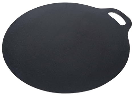 Victoria Plancha Cocina Inducción Hierro Fundido Esmaltado, Budare 38cm para Pizza, Crepes, Tortitas, Fuego, Barbacoa, Horno, Vitrocerámica, Gas, Tawa Libre de Tóxicos sin PTFE