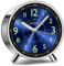 Silent Analog Alarm Clock, Round Design, Battery Operated with Night Light, Office, Bedroom, Gift for Elders, School Enrolment Children (Blue)