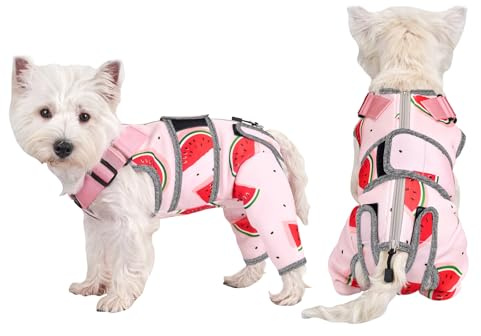Arblina Hundbody efter OP, andningsbar hund återhämtningsdräkt för bakben, OP-body hund för små/medel/stora hundar, män/kvinnliga hundar, onesie, efter operationen, rosa S