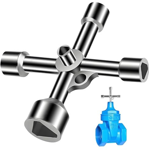 Llave Multifuncional de 4 Puntas,Llaves triangulares de 4 Vías con 5 Tamaños 5 mm/8 mm/9 mm/10 mm/13 mm llaves triangulares llaves,Llave de Utilidad Multifuncional para caja eléctrica, gas, agua