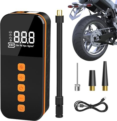 Sladdlös däckuppblåsare – trådlös billuftpump, kompakt digital kompressor | batteridriven däckluftpump med tryckindikator, multifunktionell sladdlös uppblåsare för fordon, cykelkula