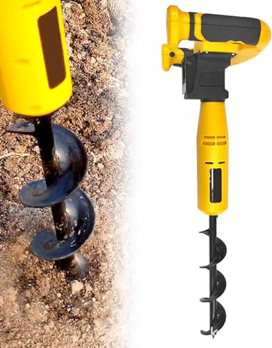 SUHBFNOL Afección De Tierra De Gasolina, Excavador De Orificio Eléctrico Inalámbrico, 350W con Función Inversa para Excavación Eficiente De La Tierra Y Cavación De Orificios Posteriores