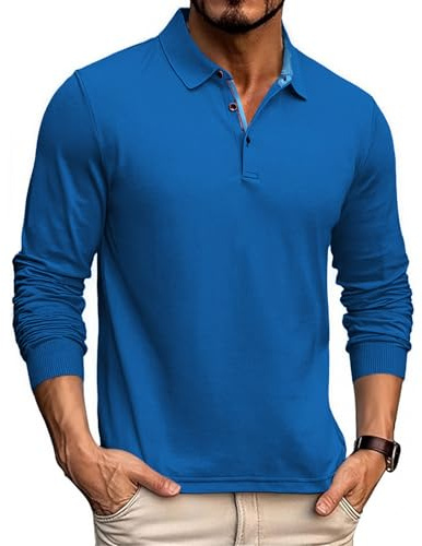 SwissWell Polo a Manica Lunga da Uomo in Tessuto ad Asciugatura Rapida, Magliette Funzionali a Maniche Lunghe Traspiranti per Uomini, Polo da Golf Casual
