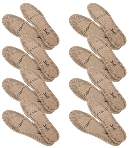 LALADEFIEE 8 Par Justerbara Ullfilt Innersulor Mjuka Varmfodrade Skoinlägg med Dämpning för Herr och Dam Skärbara Värmeisolerande Sulor för Vinterskor Stövlar Sneakers och Arbetskor Ljus