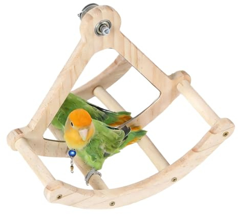 Bastone di legno per uccelli sospesi piccoli animali amaca a dondolo per uccelli e criceti piattaforma trespolo altalena a dondolo con bastone di legno/legno