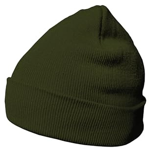 DonDon Mütze Herren Mütze Damen Wintermütze Beanie klassisches Design Olive