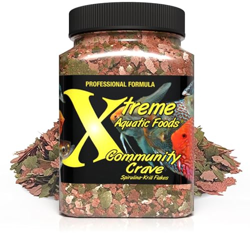 Xtreme Community Crave Flake - Krill & Spirulina Blend for Vibrant Colors, Immune Support and Digestive Health, Tropical & Freshwater Fish Nutrition – Premium Community Aquarium Food (3.5oz)