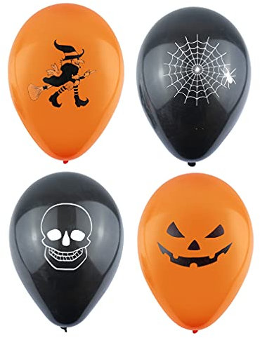 Henbrandt 12 Halloween Balloons 12pk Black and Orange Balloons Halloween Decoration