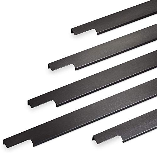 Möbelgriff BLANKETT 895 mm schwarz gebürstet Profilgriff (Wird an die Frontinnenseite verschraubt) Schubladengriff Griff-Profilleiste von SO-TECH®
