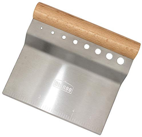 Dianoo Raschietto Per Pasta In Acciaio Inox, Ottimo Come Pizza E Tagliapasta, Raschietto Multiuso Per Pasticceria Con Manico In Legno