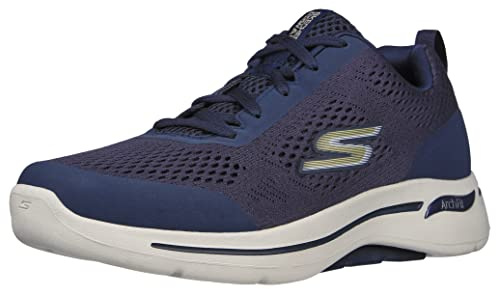 Skechers Men's Go Walk Arch Fit Idyllic Sneaker, Navy/Gold, 13 X-Wide