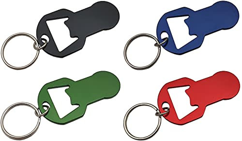 myledershop 1 Stück Abziehbarer Einkaufswagenlöser mit Flaschenöffner/Schlüsselanhänger mit Einkaufswagenchip/Einkaufchip mit Schlüsselring aus Aluminium in 4 verschiedenen Farben (Rot)