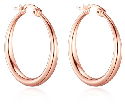Philip Jones Rose Gold Plated 25mm Hoop Earrings