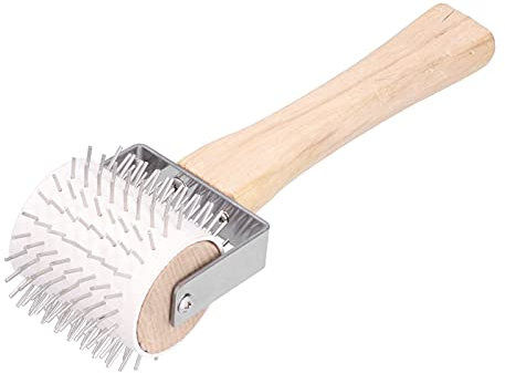 Hapivida Imkerhonig Entdeckelungswalze, 24x7x7cm Edelstahl Bienenhonigkamm Extraktionswalze mit Holz Griff für Imker Imkereibedarf Imkereiausrüstung Zubehör