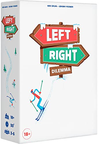 Dilemma partyspel vänster och höger, Roligt spel för spelkväll, Co-op brädspel, socialt spel för vuxna, från 18 år, genomsnittlig speltid 30 minuter, tillverkad av Cojones