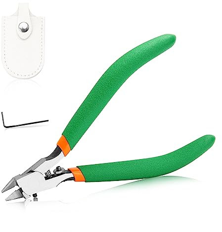SPEEDWOX Modell Nipper Einzelklinge Nipper für Modellbau Scharfer spitzer Seitenschneider mit ultradünner einschneidiger und Lederabdeckung Kunststoffmodelle Nipper für Gundam Gebäude Reparatur und