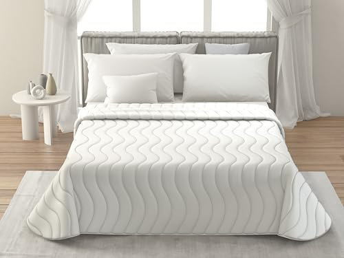MAXIME MAISON - Colchas Cama 135 (215x265cm) Colcha Verano Cama 135 (100 gr/mq) Colchas Blancas, Cubrecama de Media Temporada, Cubre Cama en Microfibra Suave, Made in Italy, Modernas