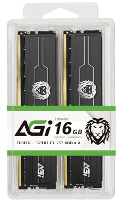 AGI UD138 16GB (2x8GB) DDR4 RAM 3200 MHz CL22 Speicher-Modul 260 Pin Non-ECC U-DIMM, kompatibel mit Desktop-Computern (PC)
