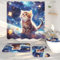 WEQEER Duschvorhang Katze, 180x180 Nette Katze Duschvorhänge Mit 12 Duschvorhang Lustige Tier Kätzchen Shower Curtains Wasserdicht, Dekorieren Sie Ihr Badezimmer (3,120 x 200 cm)