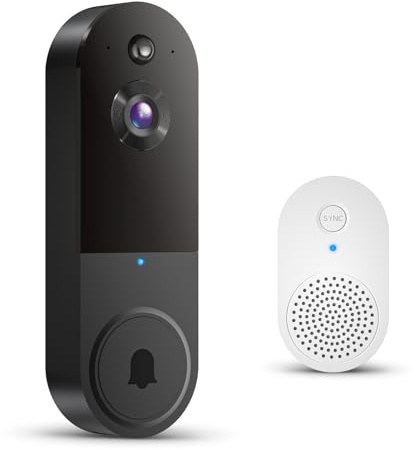 ClipBlur Wireless Wi-Fi Video Doorbell Camera with Night Vision, Two Way Audio, AI Motion Detection and Cloud Storage(Sold Separately),2.4G WiFi Only (Black)