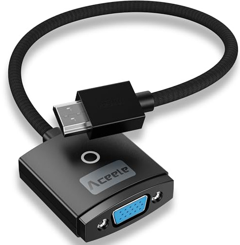 1080P@60Hz HDMI to VGA Adapter, Gold-Plated Adapter HDMI Male to VGA Female Compatible with Computer, Desktop, Laptop, PC, Monitor, Projector, HDTV, Chromebook, Raspberry Pi, Roku, Xbox and More