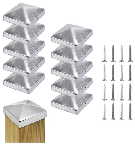 10pezzi Tappo per pali 9cm*9cm,Copertura per pali,Tappi per pali in metallo,Tappi per Pali di Recinzione,Copertura per pali in metallo,Tappi di copertura per pali di recinzione,Tappi per pali di legno