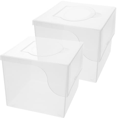 Toyvian Caja Transparente para Toallitas Húmedas Reutilizables, Contenedor Cuadrado de Plástico para Pañuelos Faciales Infantiles, 2 Unidades para Almacenamiento en Baño