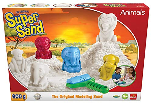 Goliath - Super Sand - Pack 3 en 1 - Sable Magique Avec Jouets Et Moules Animaux - Jeu de Sable comme de la Pâte à Modeler - Doux au Toucher - Ne Sèche Pas - Loisir Créatif pour Enfants - Dès 4 ans