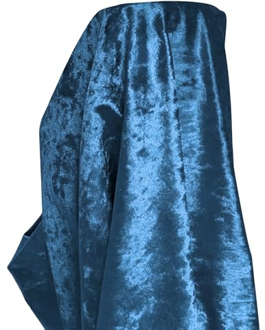 A-Express krossat sammetstyg med baksida – mjukt glitter sammetsmaterial – 140 cm brett av The Yard – 285 GSM klädsel tyg för bil, bordsduk, gardiner, kläder – 2 meter 140 cm x 183 cm blågrön blå