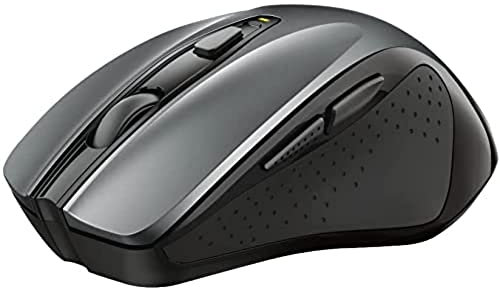 Trust Nito Mouse Wireless Ergonomico, Mouse senza Fili Confortevole, 6 Pulsanti, 800-2200 DPI, Microricevitore USB, Batteria Inclusa, Ufficio a Casa Mac PC Macbook Laptop Chromebook, Nero