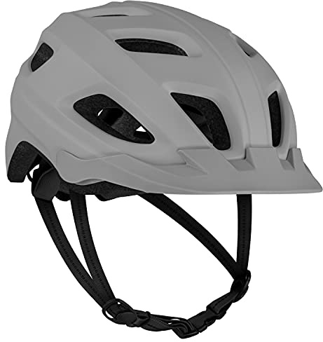 Retrospec Lennon Bike Helmet with LED Safety Light Adjustable Dial & Removable Visor - Adjustable Bicycle Helmet for Adult Men & Women - Matte Stone One Size